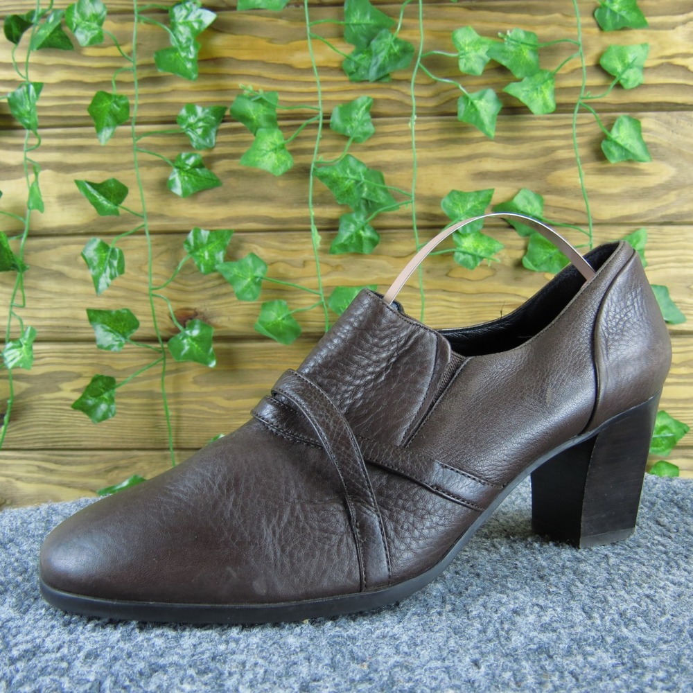 Umberto Raffini Women's‎ 39 Brown Leather Block Heel Ankle Bootie Comfort Shoe